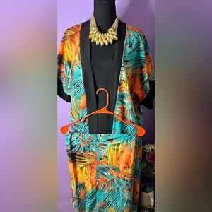 Multi colored pants suit with Palazzo pants